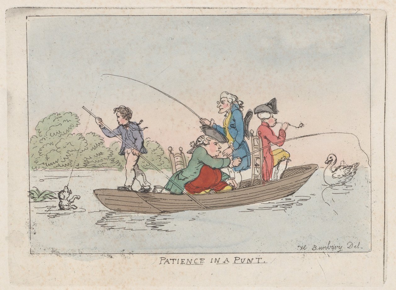 Paciencia en una barca, ca. 1803 de Thomas Rowlandson