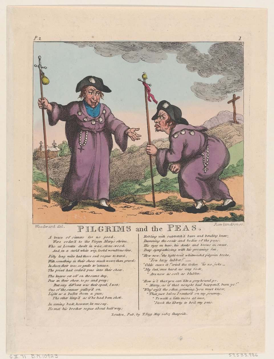 Los peregrinos y los guisantes, 1 de mayo de 1807 de Thomas Rowlandson