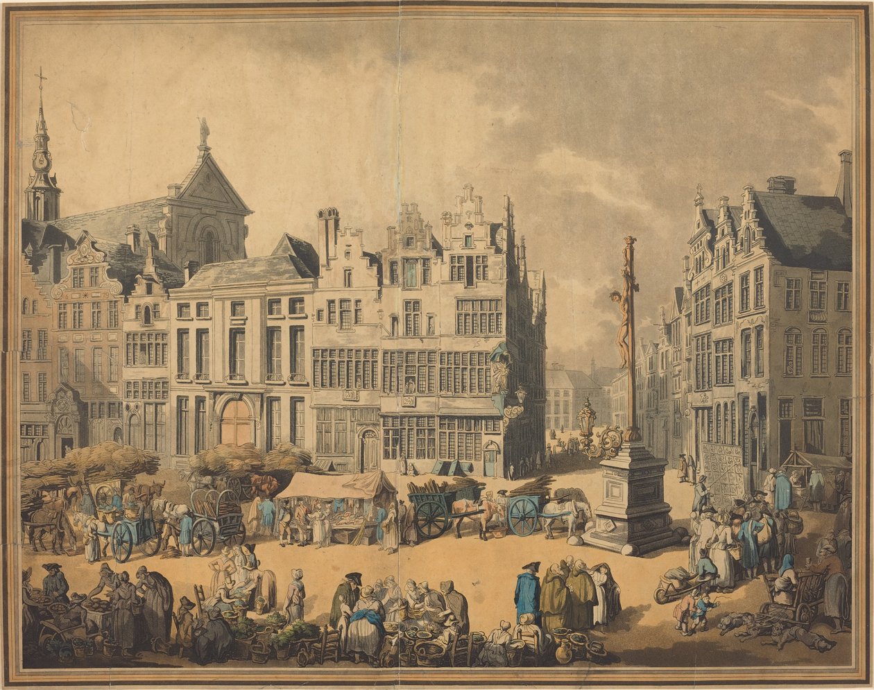 Plaza de Meir en Amberes de Thomas Rowlandson