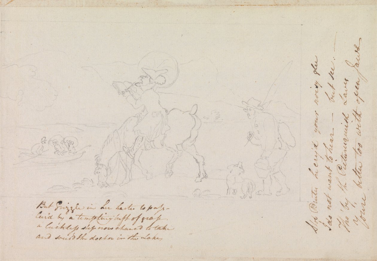 Boceto preparatorio para «El Dr. Syntax dibujando el lago» de Thomas Rowlandson