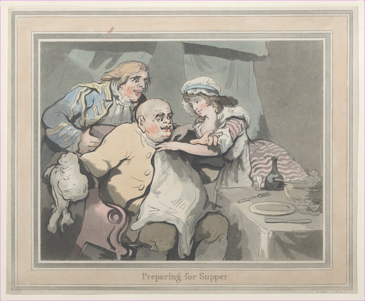 Preparando la cena de Thomas Rowlandson