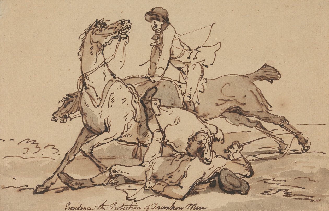 La Providencia: la protección de los hombres ebrios de Thomas Rowlandson