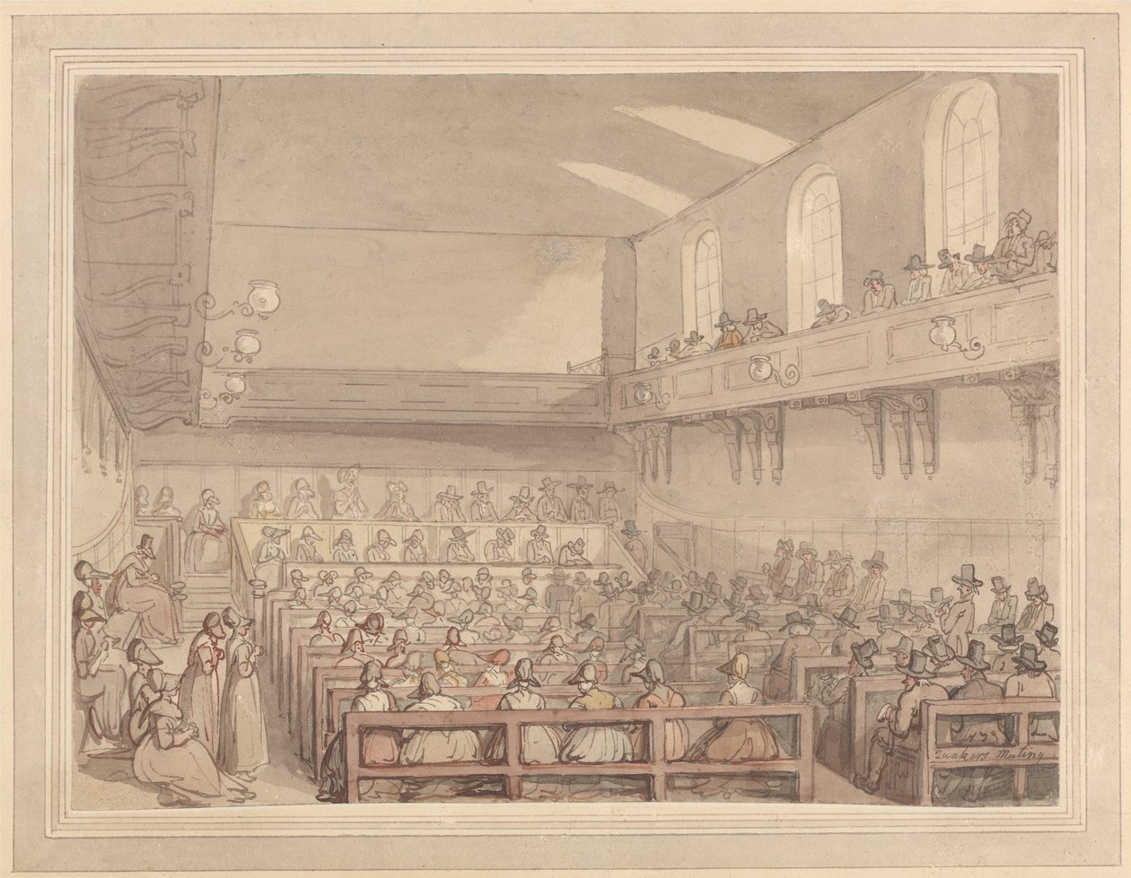 Reunión de los cuáqueros de Thomas Rowlandson