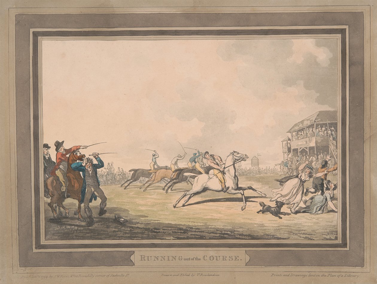 Carreras [juego de seis]:  5. Salirse del recorrido de Thomas Rowlandson