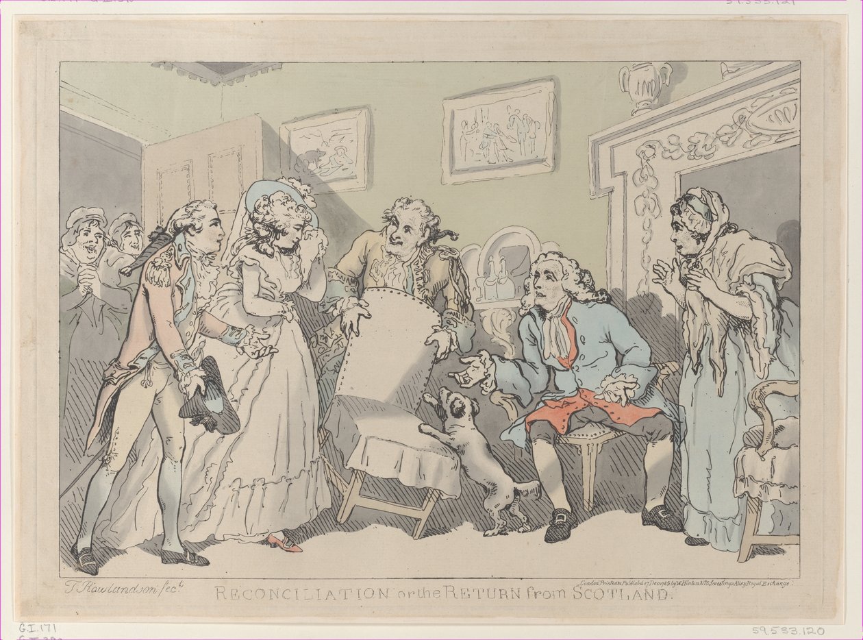 Reconciliación, o el regreso de Escocia, 17 de diciembre de 1785 de Thomas Rowlandson