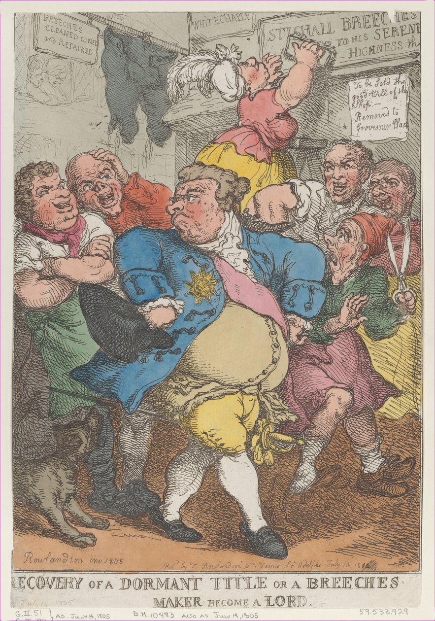 Recuperación de un título inactivo o un fabricante de calzones se convierte..., [14 de julio de 1805], reeditado el 14 de julio de 1812 de Thomas Rowlandson