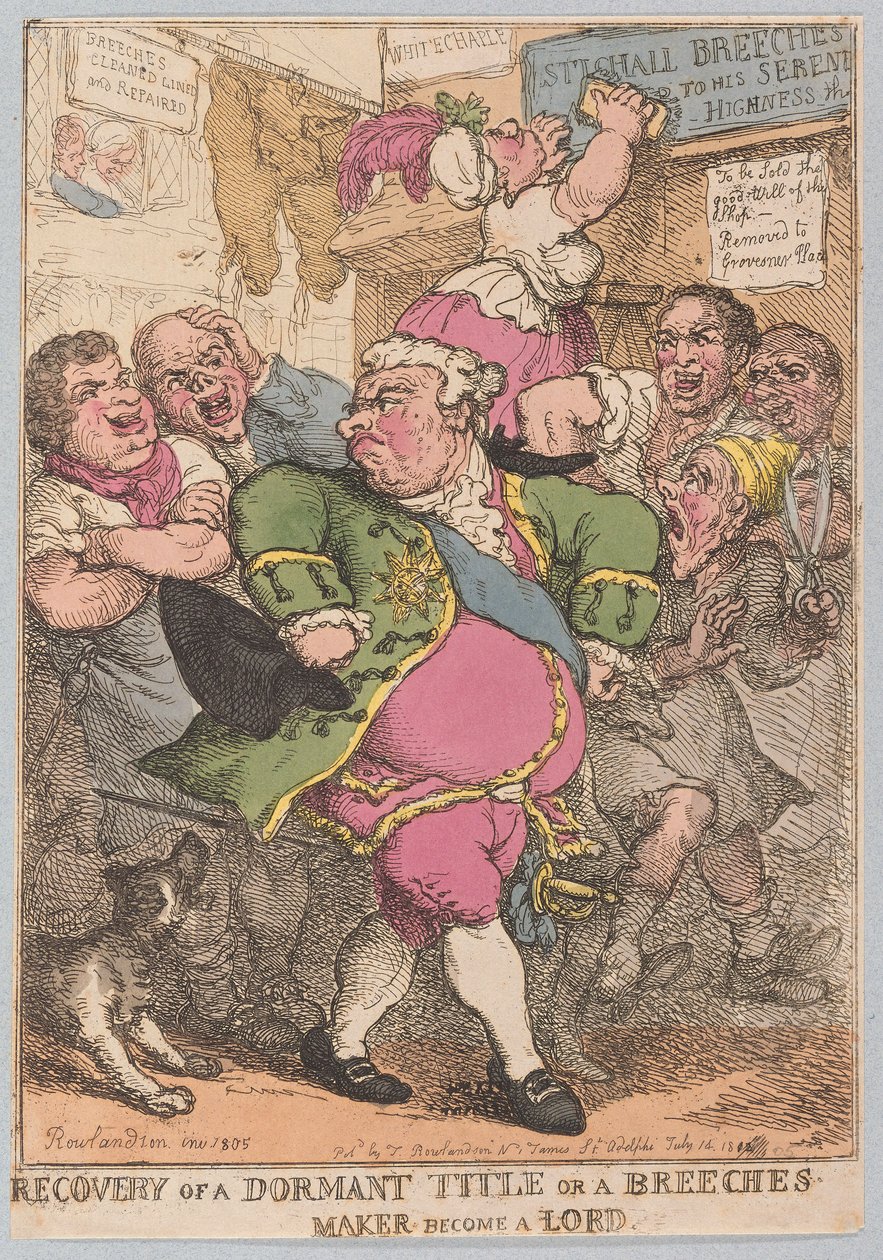 Recuperación de un Título Dormido o un Fabricante de Pantalones Convertido en Lord de Thomas Rowlandson