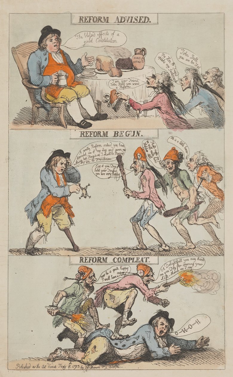 Reforma recomendada - Reforma iniciada - Reforma completada (concluida) de Thomas Rowlandson