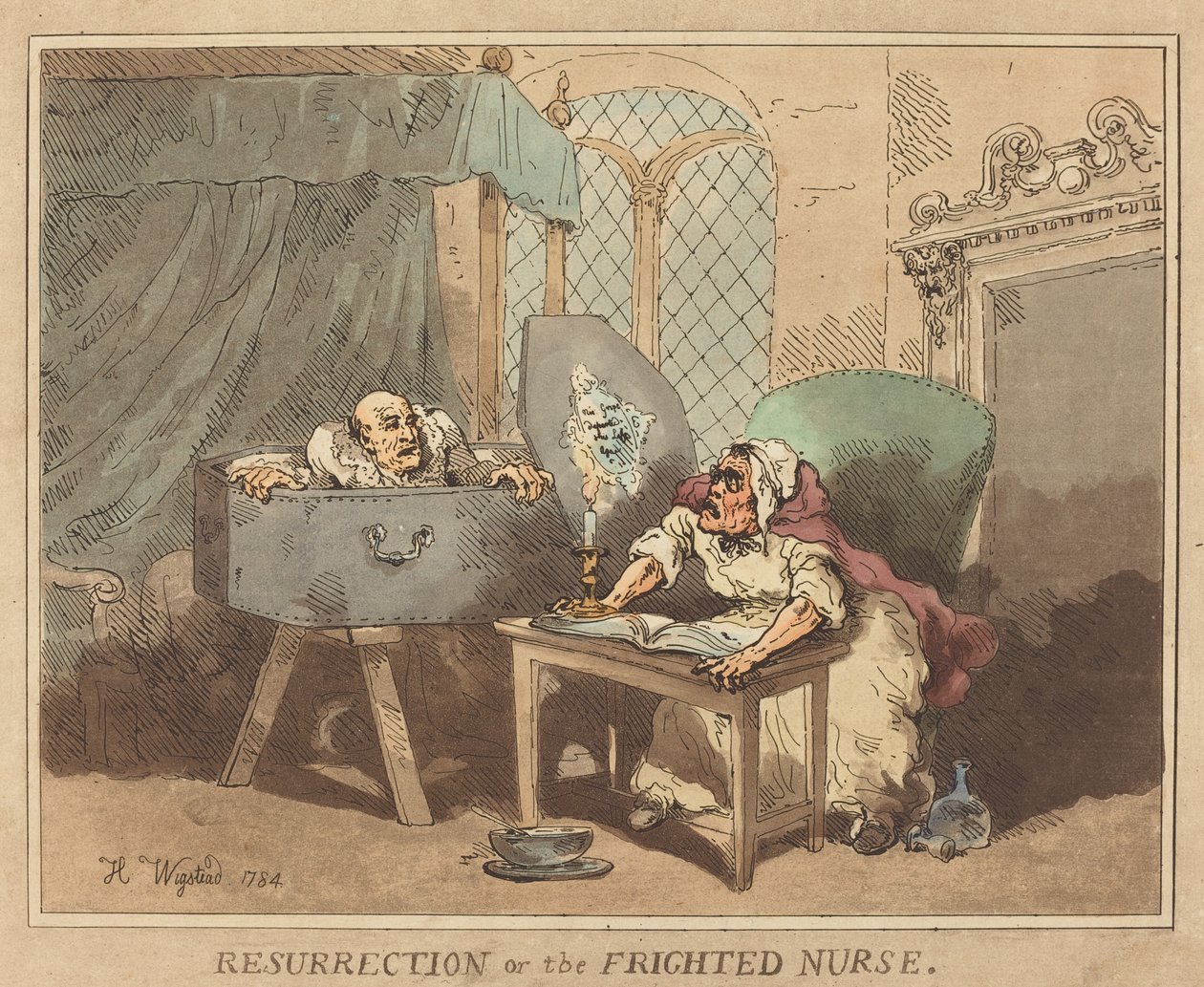 Resurrección, o La enfermera asustada de Thomas Rowlandson