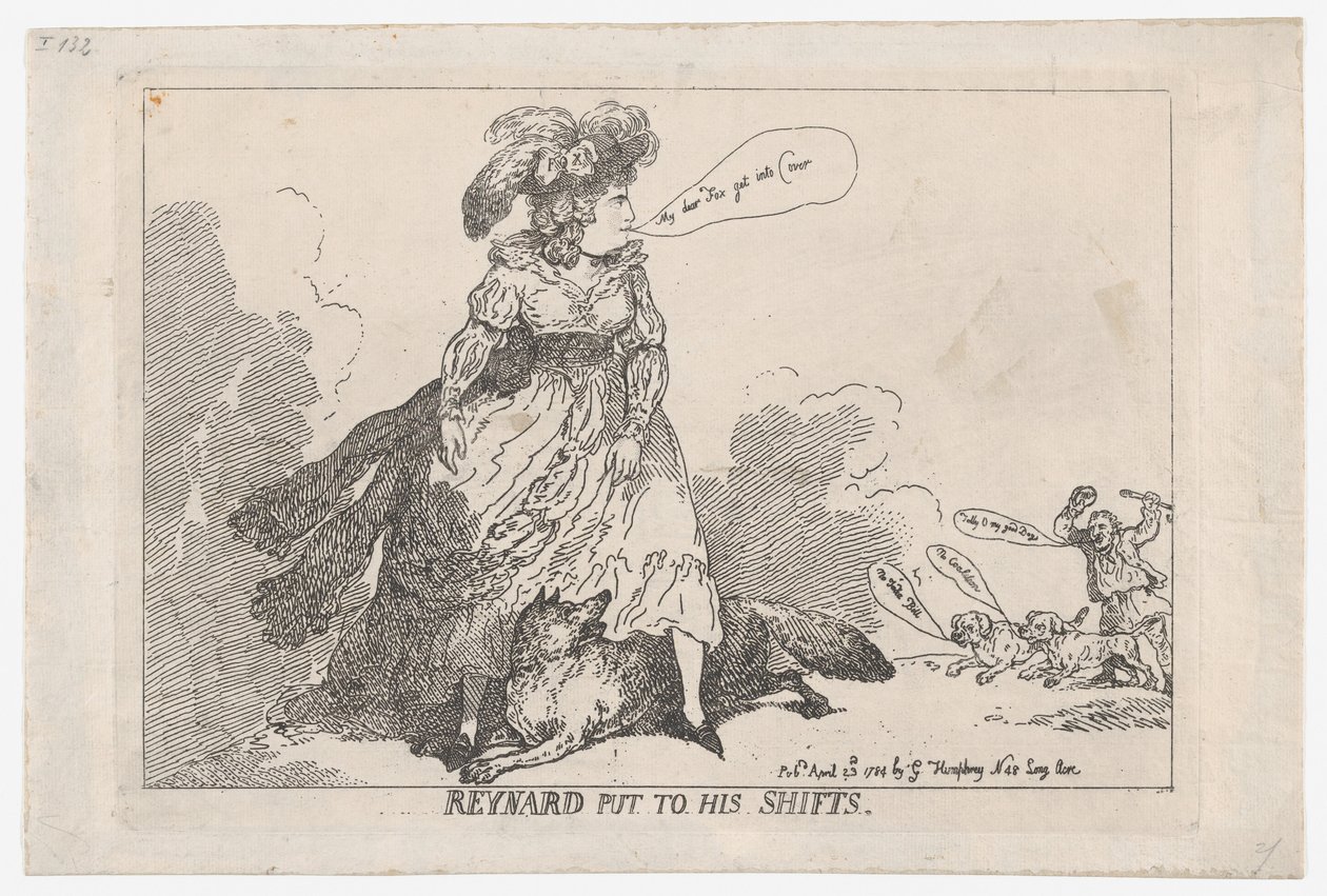 Reynard Puesto a Sus Estrategias, 23 de abril de 1784 de Thomas Rowlandson