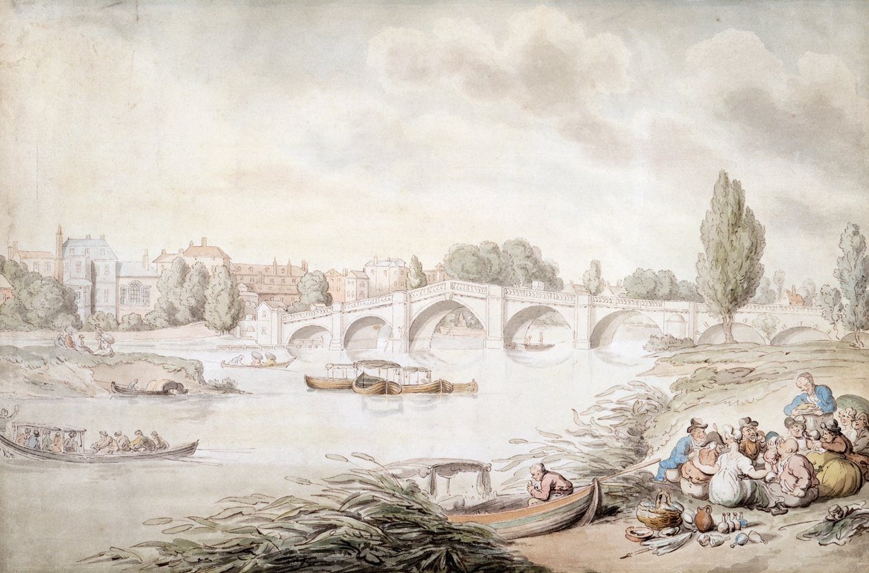 Puente de Richmond, Londres, c1780-c1820 de Thomas Rowlandson