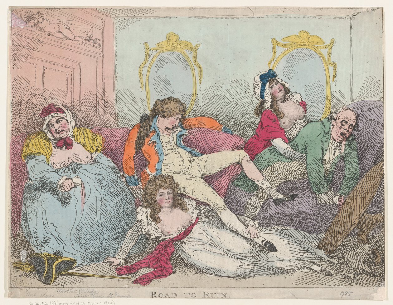 Camino a la ruina, 1785 de Thomas Rowlandson