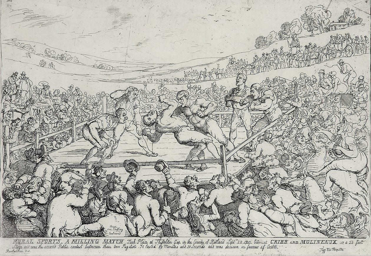 Deportes rurales - Un combate de boxeo, 28 de septiembre de Thomas Rowlandson