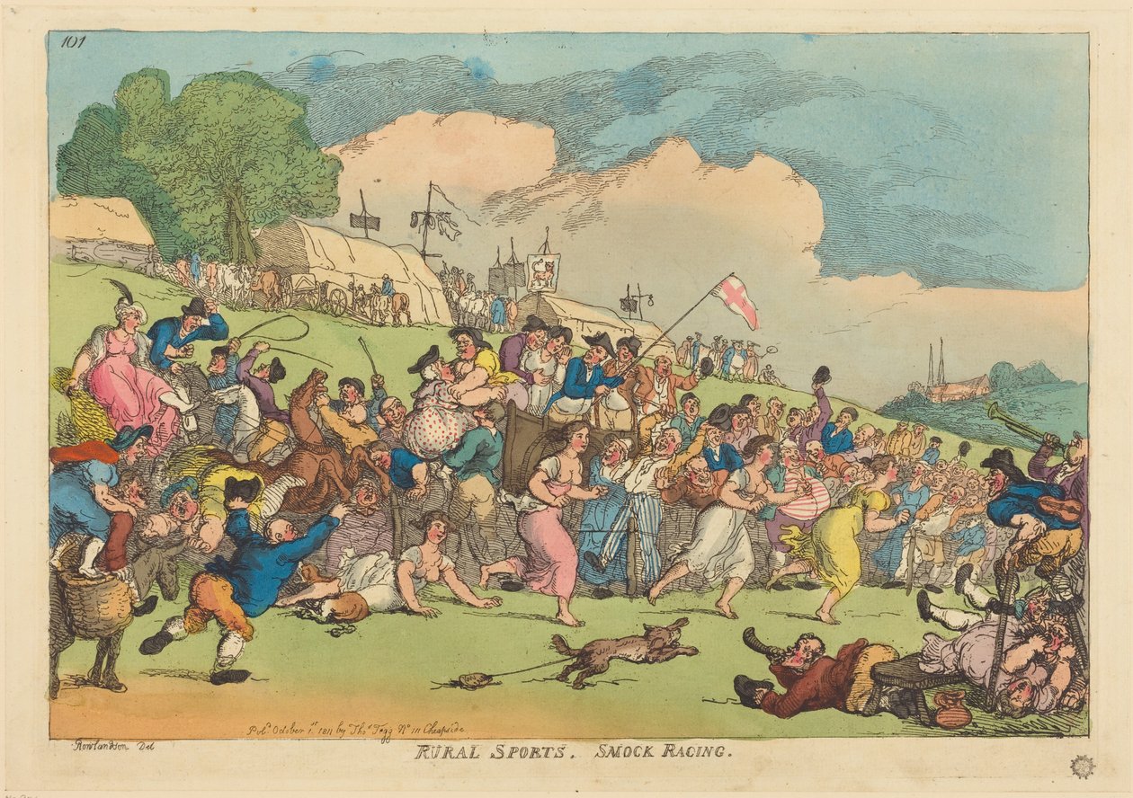 Deportes rurales. Carreras de smocks de Thomas Rowlandson