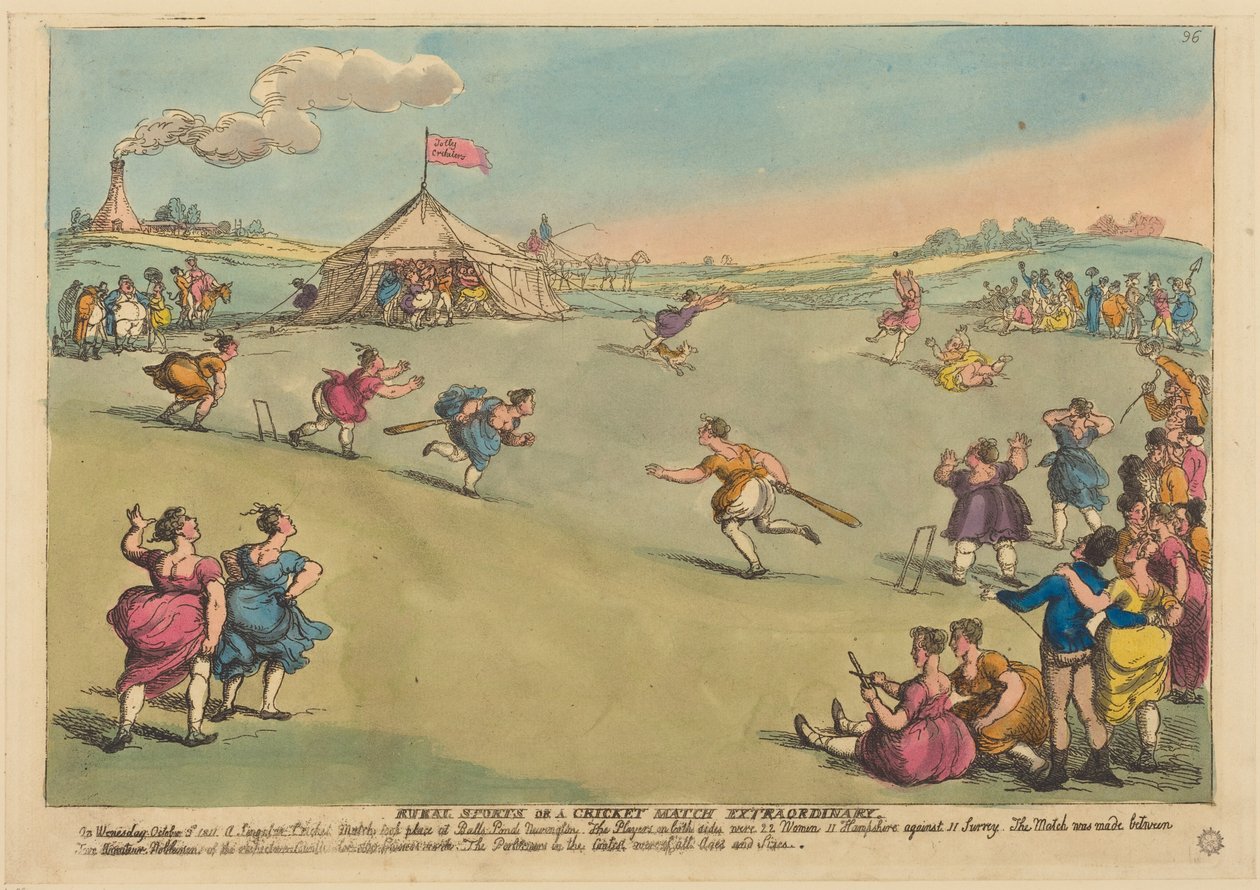 Deportes rurales o un partido de críquet extraordinario de Thomas Rowlandson