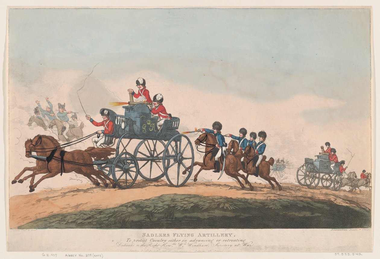 Artillería voladora de Sadler de Thomas Rowlandson