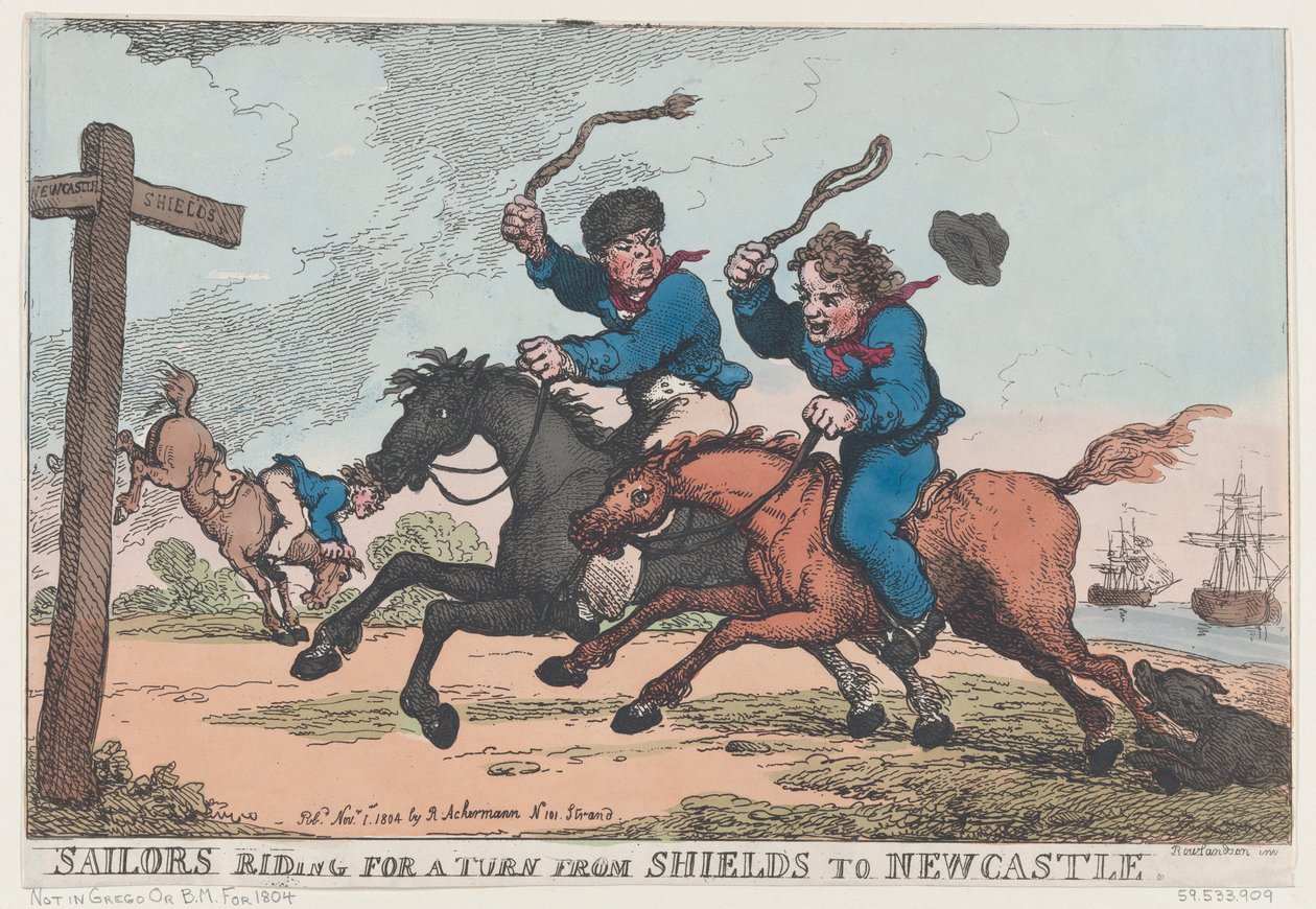 Marineros Montando para un Paseo de Shields a Newcastle, 1 de noviembre de 1804 de Thomas Rowlandson