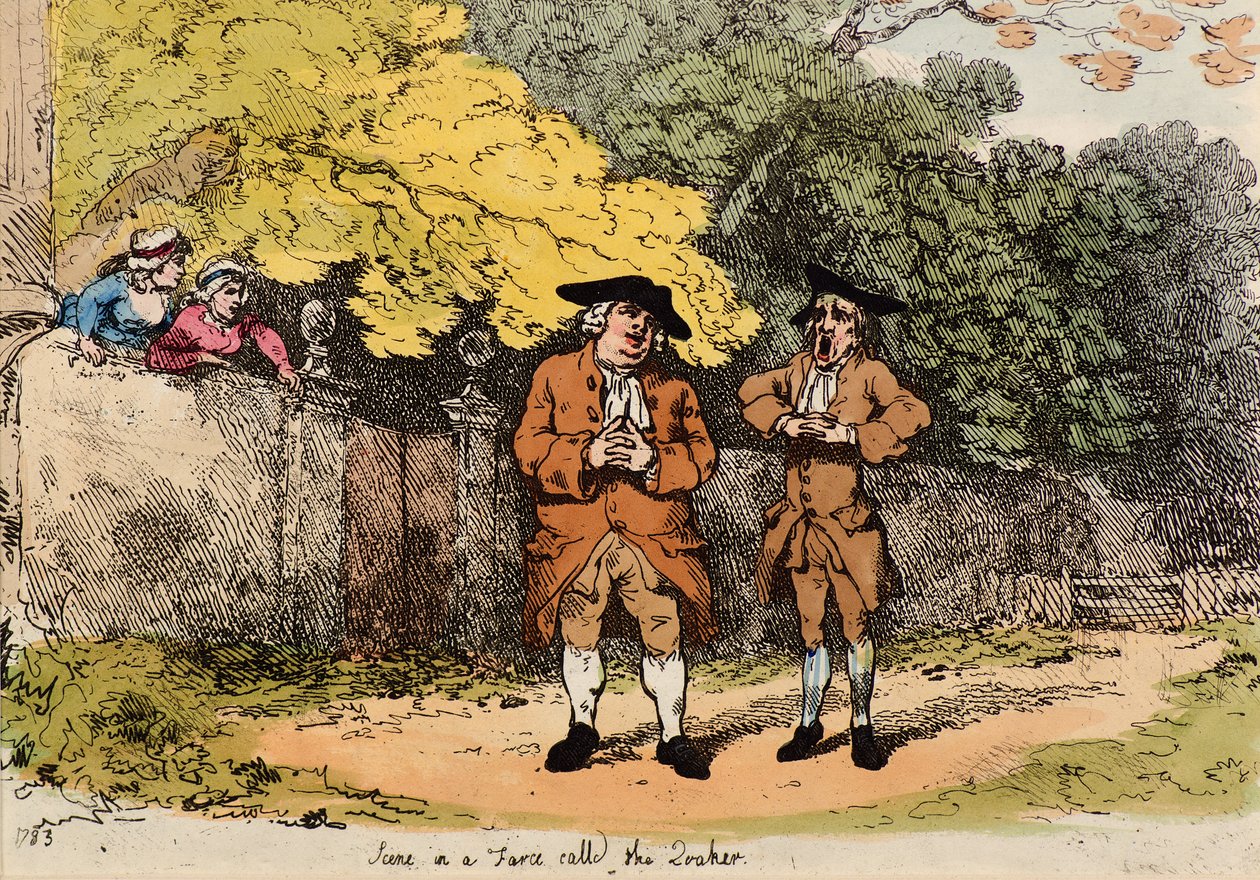 Escena en una farsa llamada el cuáquero de Thomas Rowlandson