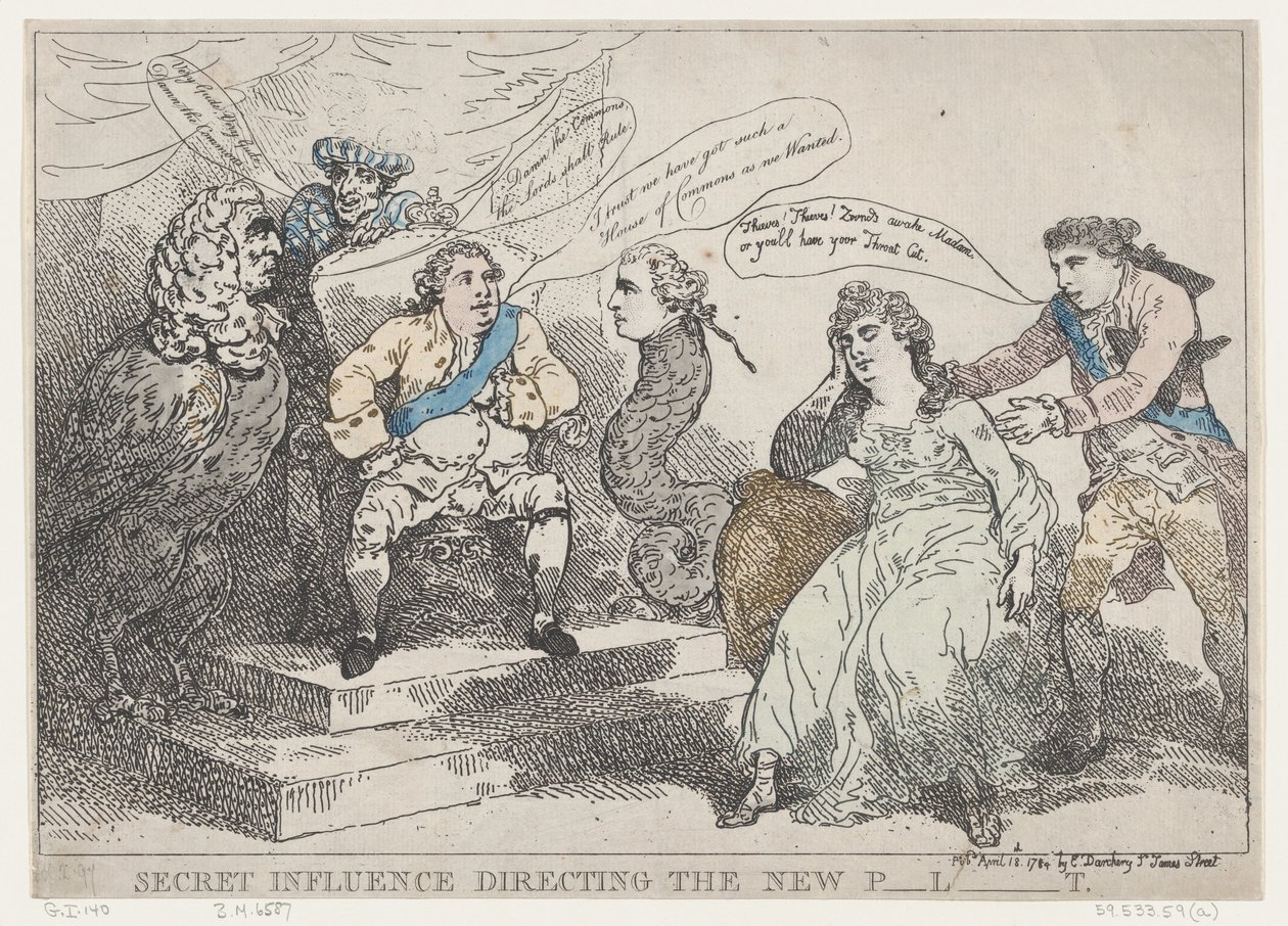 Influencia secreta dirigiendo el nuevo Parlamento, 18 de mayo de 1784 de Thomas Rowlandson