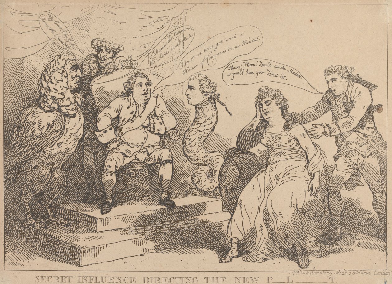 Una influencia secreta que dirige el nuevo Parlamento de Thomas Rowlandson