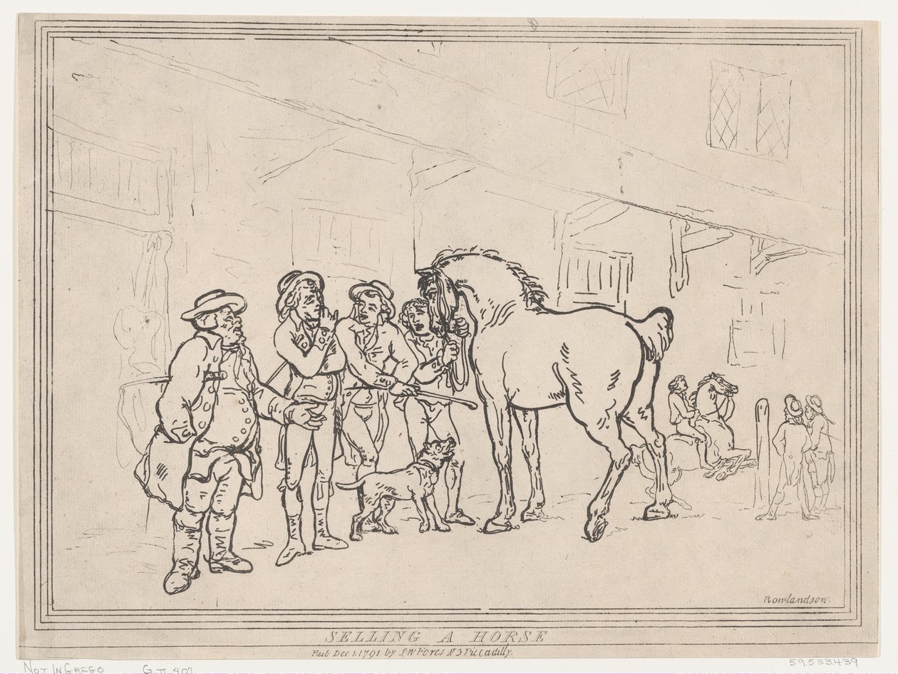 Vendiendo un caballo, 1 de diciembre de 1791 de Thomas Rowlandson
