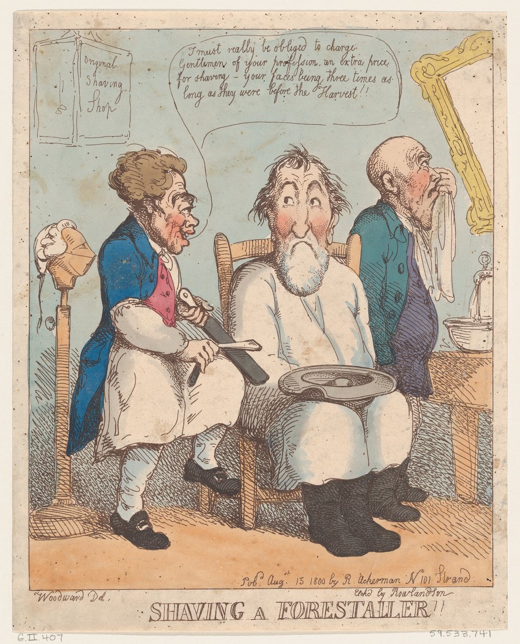 Afeitando a un acaparador, 15 de agosto de 1800 de Thomas Rowlandson