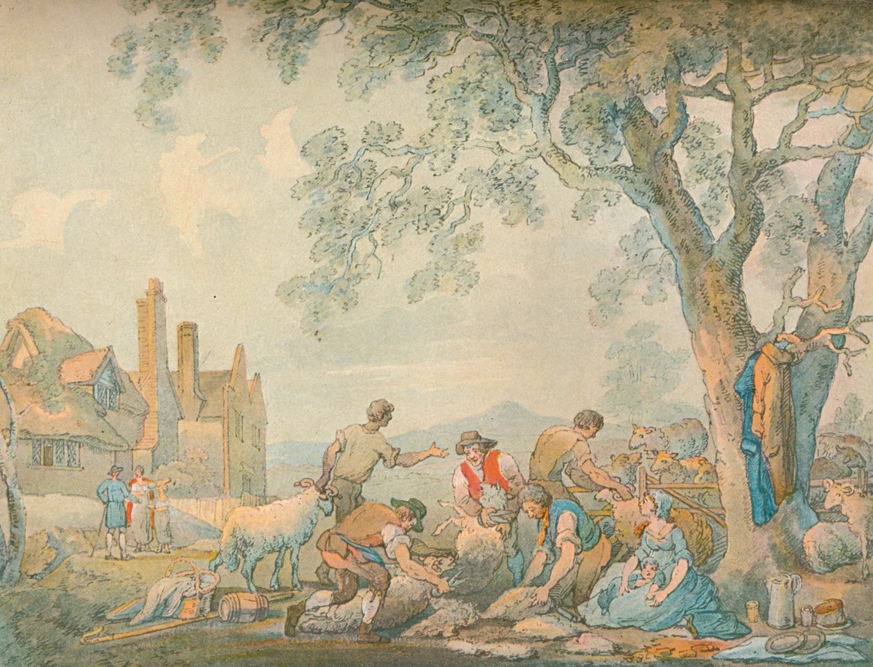 Esquila de ovejas, c1776-1827, 1906 de Thomas Rowlandson