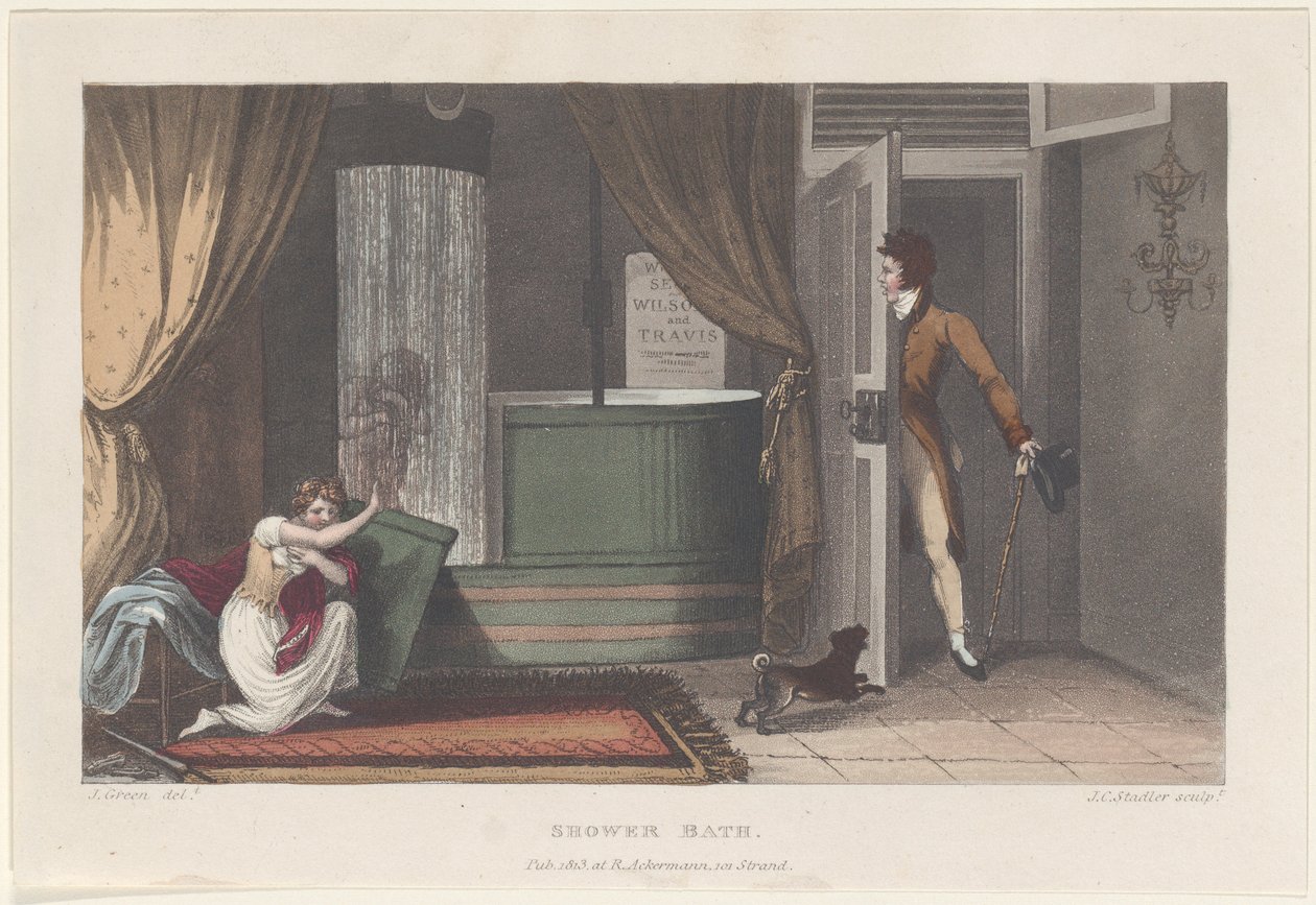 Ducha, de Bocetos poéticos de Scarborough de Thomas Rowlandson