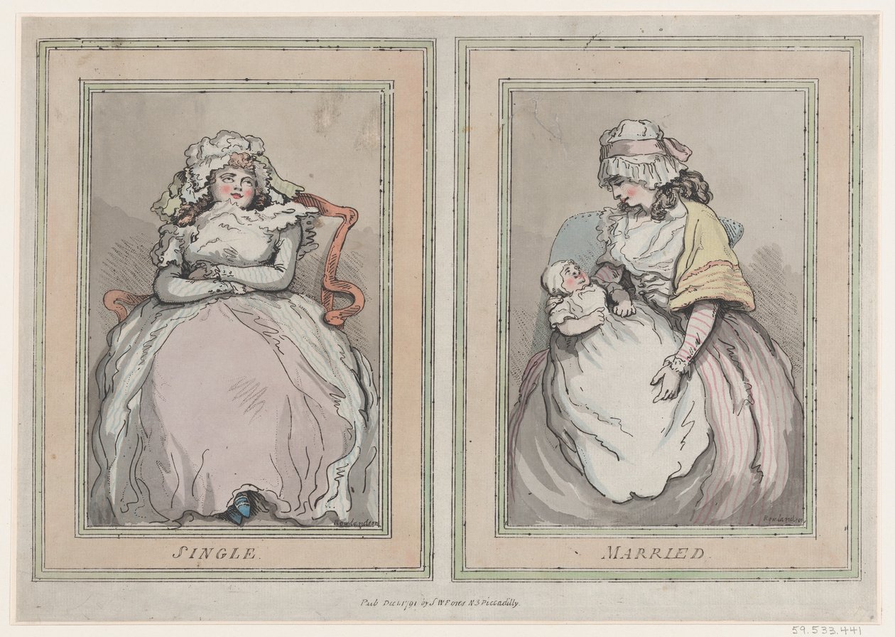 Soltero y casado, 1 de diciembre de 1791 de Thomas Rowlandson