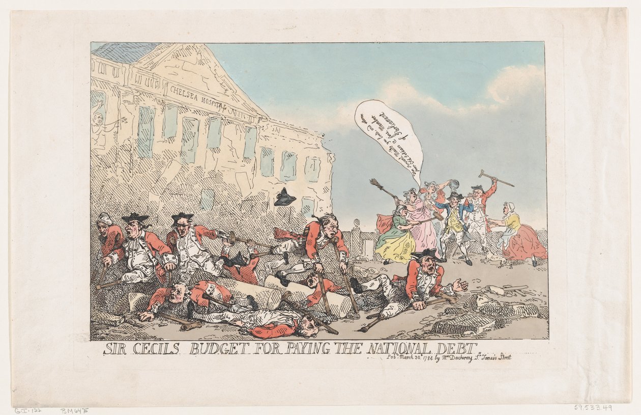 El presupuesto de Sir Cecil para pagar la deuda nacional de Thomas Rowlandson