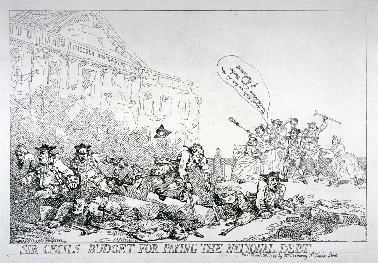 El presupuesto de Sir Cecil para pagar la deuda nacional, 1874 de Thomas Rowlandson