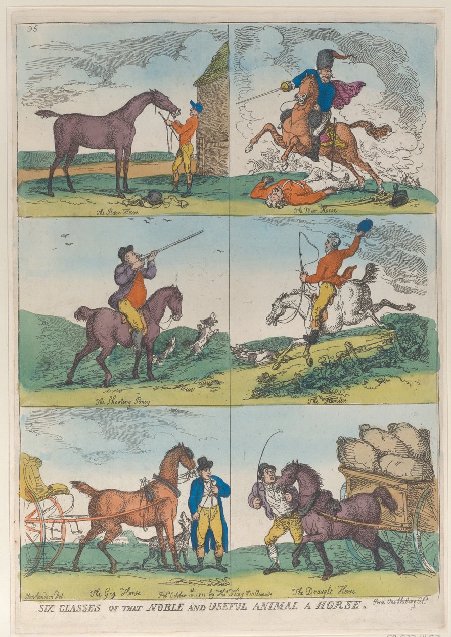 Seis Clases del Noble y Útil Animal un Caballo, 10 de octubre de 1811 de Thomas Rowlandson