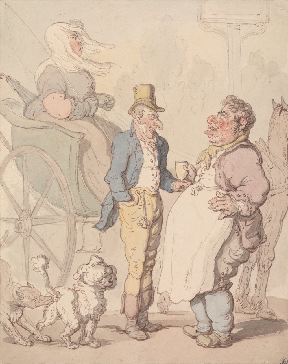 «Slender Billy»  tomando un refrigerio de Thomas Rowlandson
