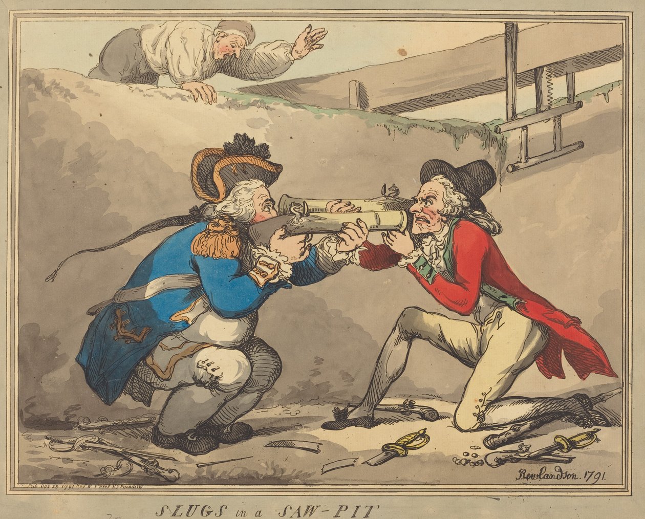 Babosas en un serradero de Thomas Rowlandson