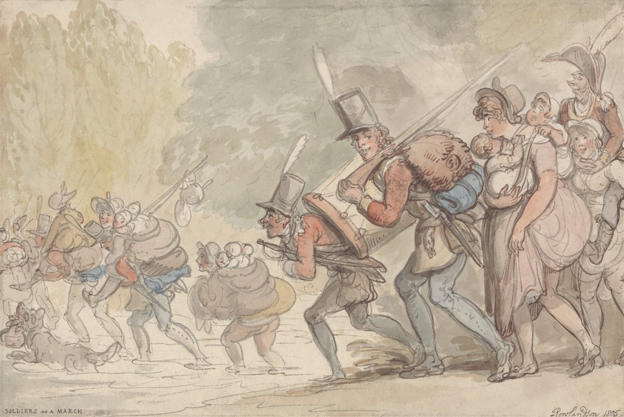 Soldados en marcha de Thomas Rowlandson
