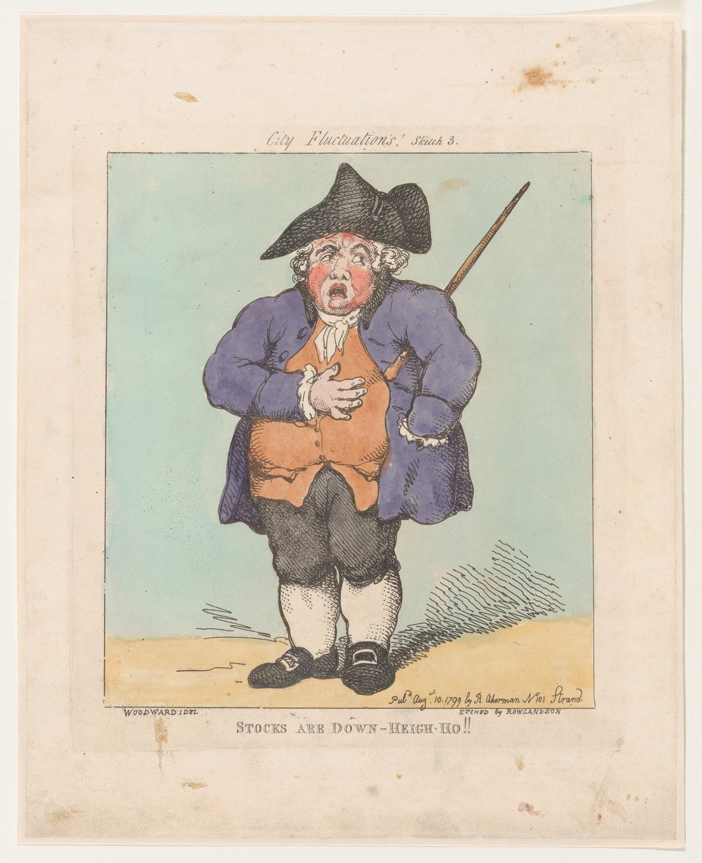 Las acciones están bajas - ¡Ay!, 10 de agosto de 1799 de Thomas Rowlandson