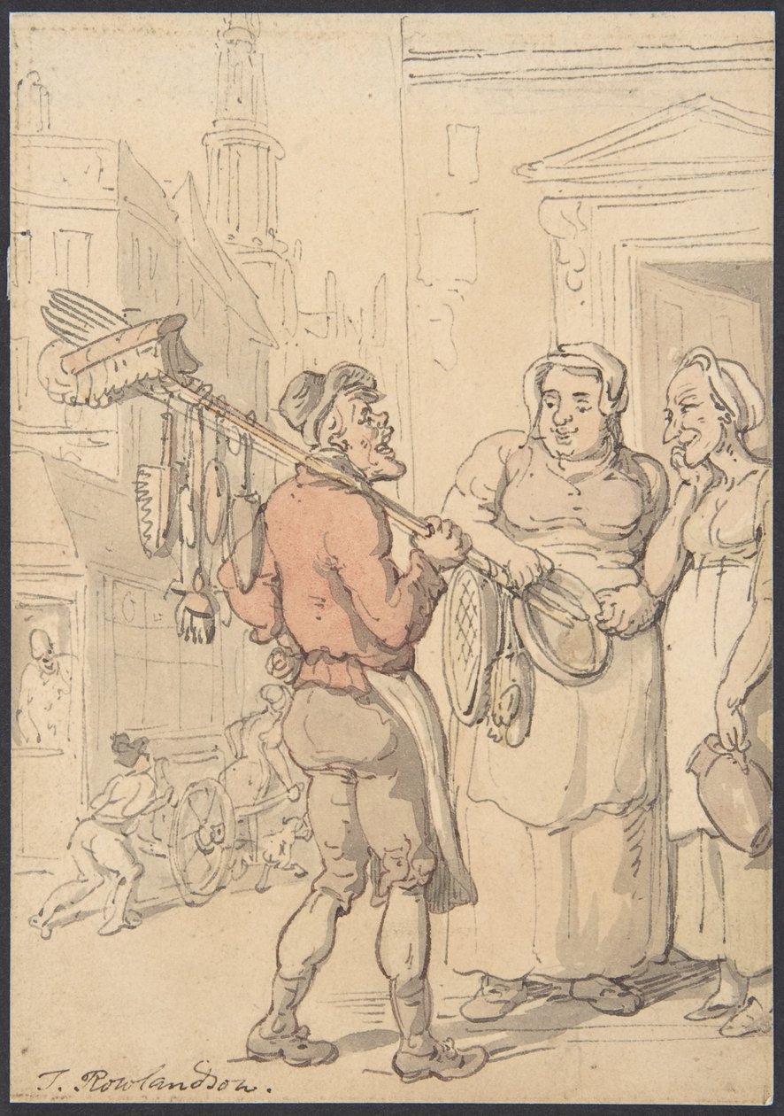 Escena callejera: Vendedor de pinceles de Thomas Rowlandson