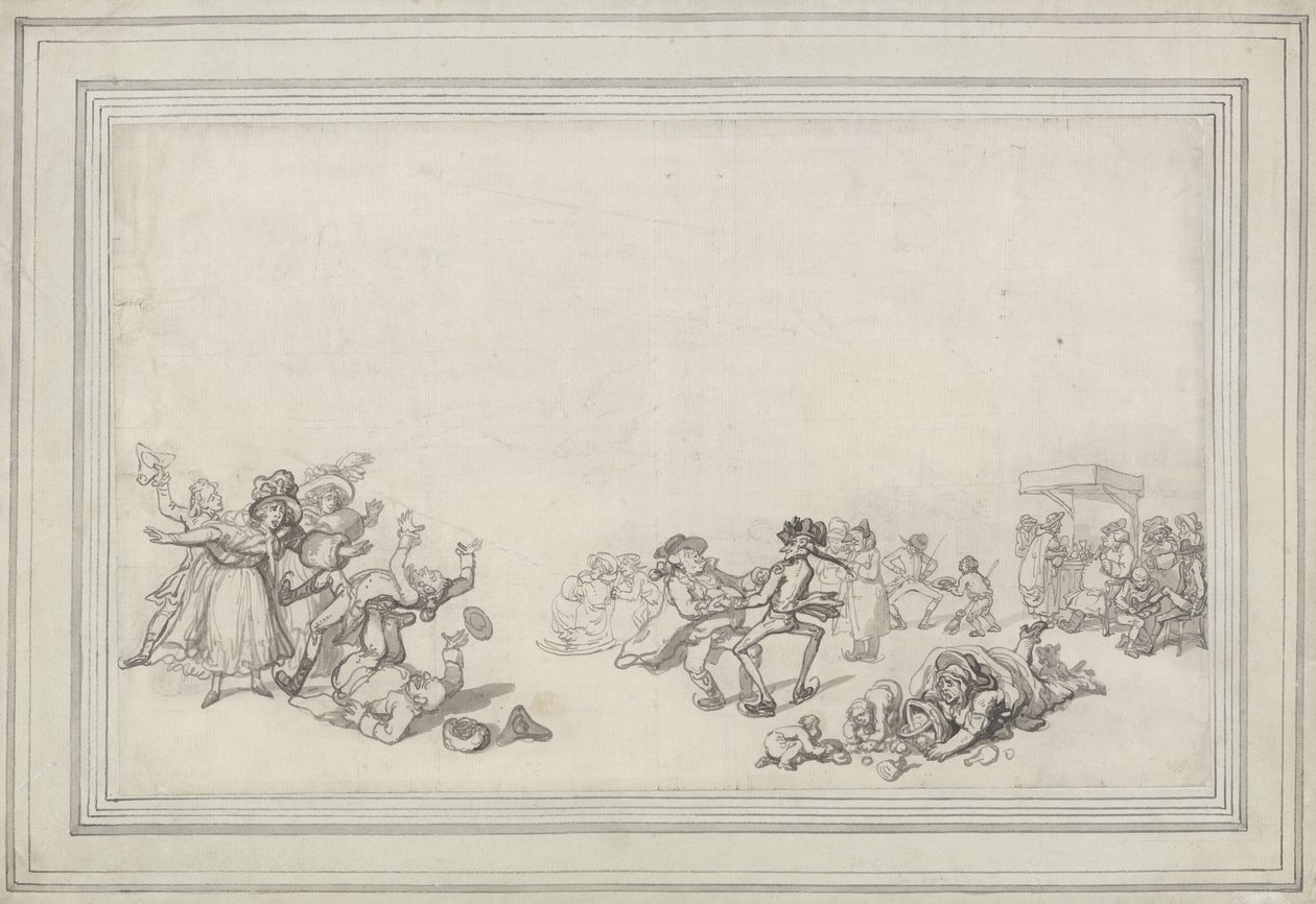 Estudio de patinadores: Patinando en el Serpentine de Thomas Rowlandson
