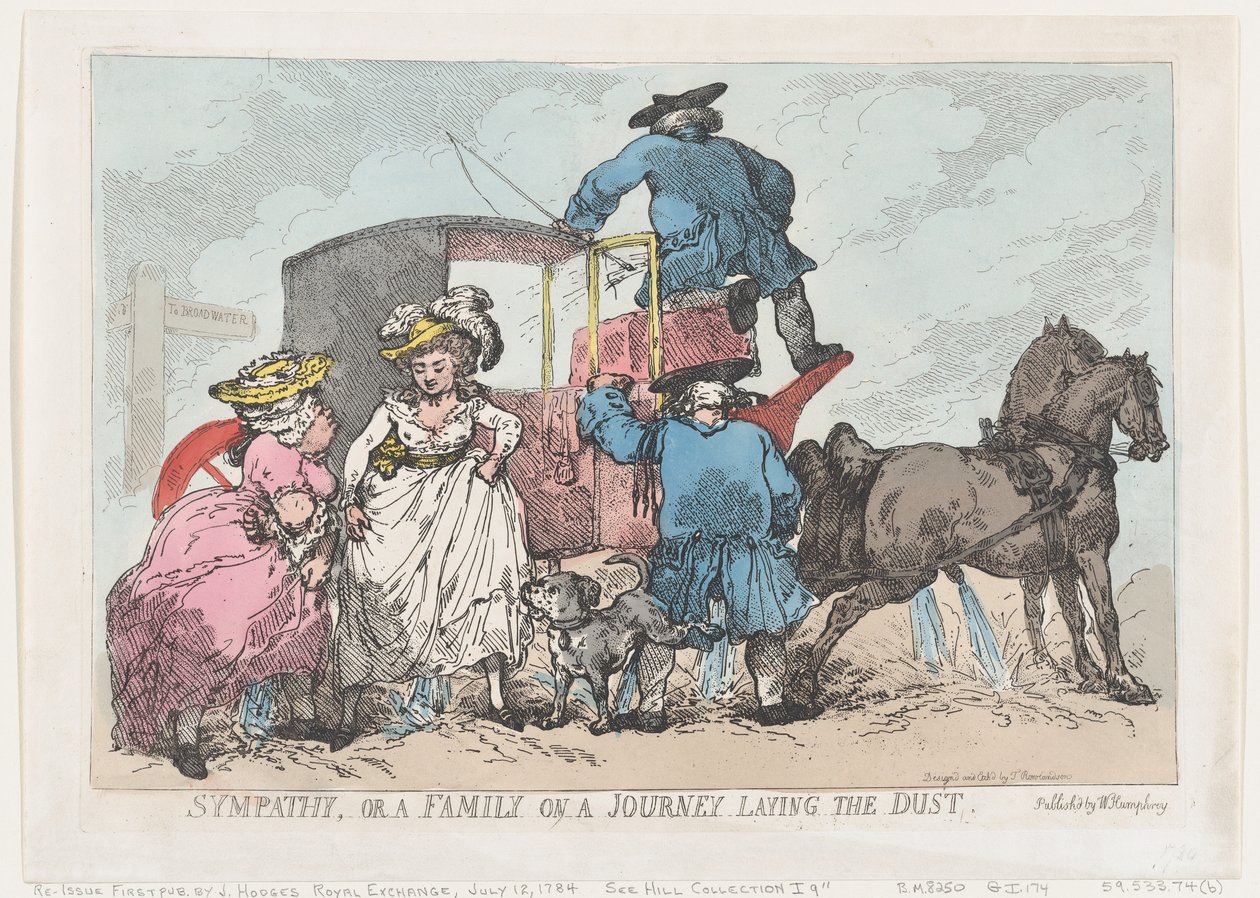 Simpatía, o una familia en un viaje echando el polvo, 12 de julio de 1784 de Thomas Rowlandson