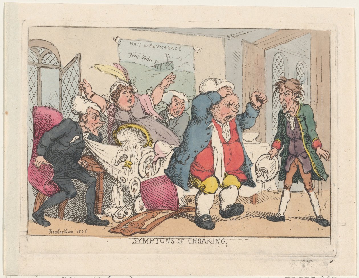 Síntomas de asfixia, 1806 pub. 25 de agosto de 1808 de Thomas Rowlandson