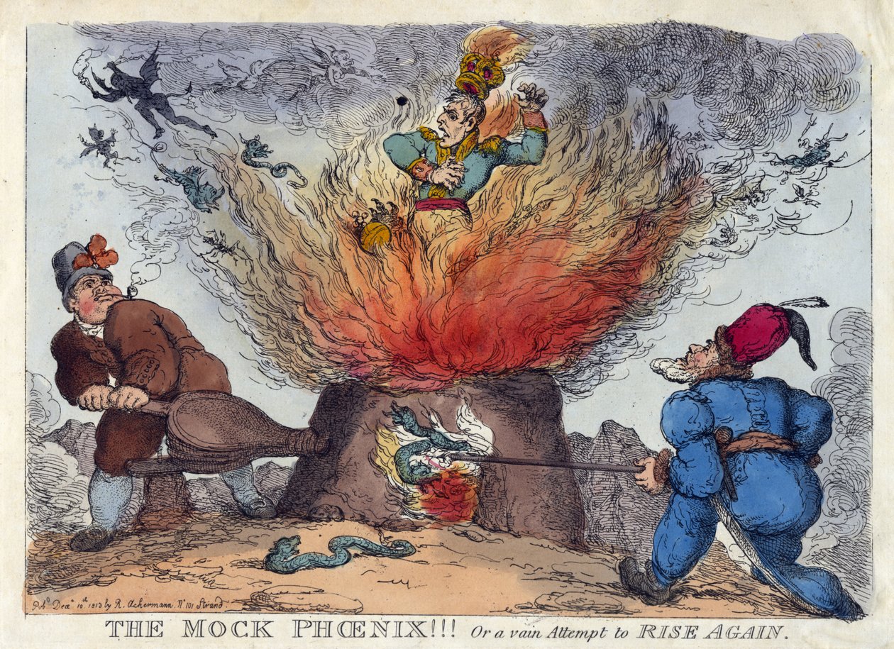 EL SIMULACRO DE FÉNIX O un vano intento de VOLVER A LEVANTARSE de Thomas Rowlandson