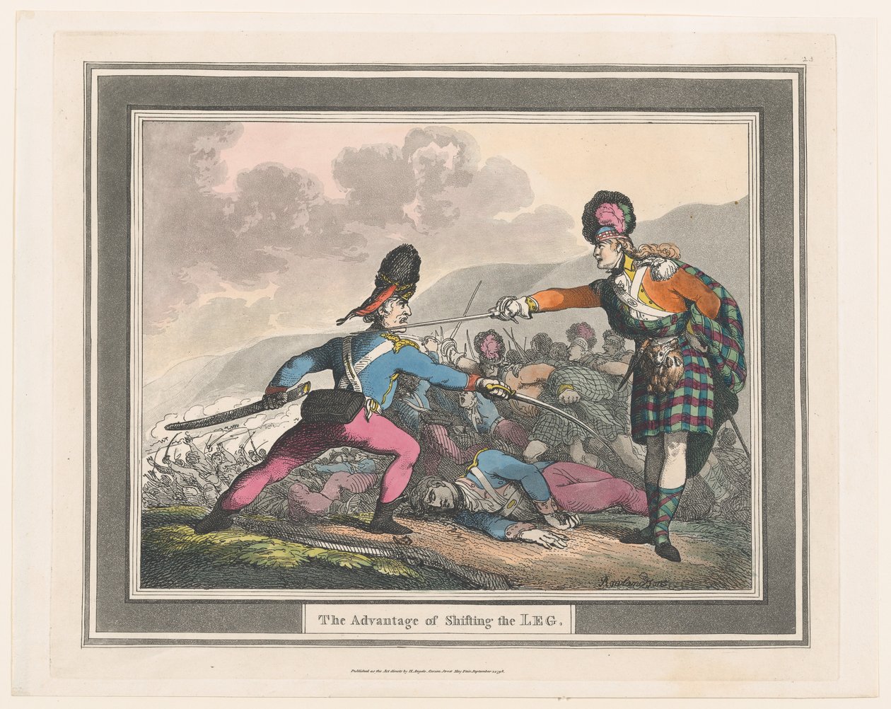 La ventaja de cambiar la pierna, septiembre de 1798 de Thomas Rowlandson