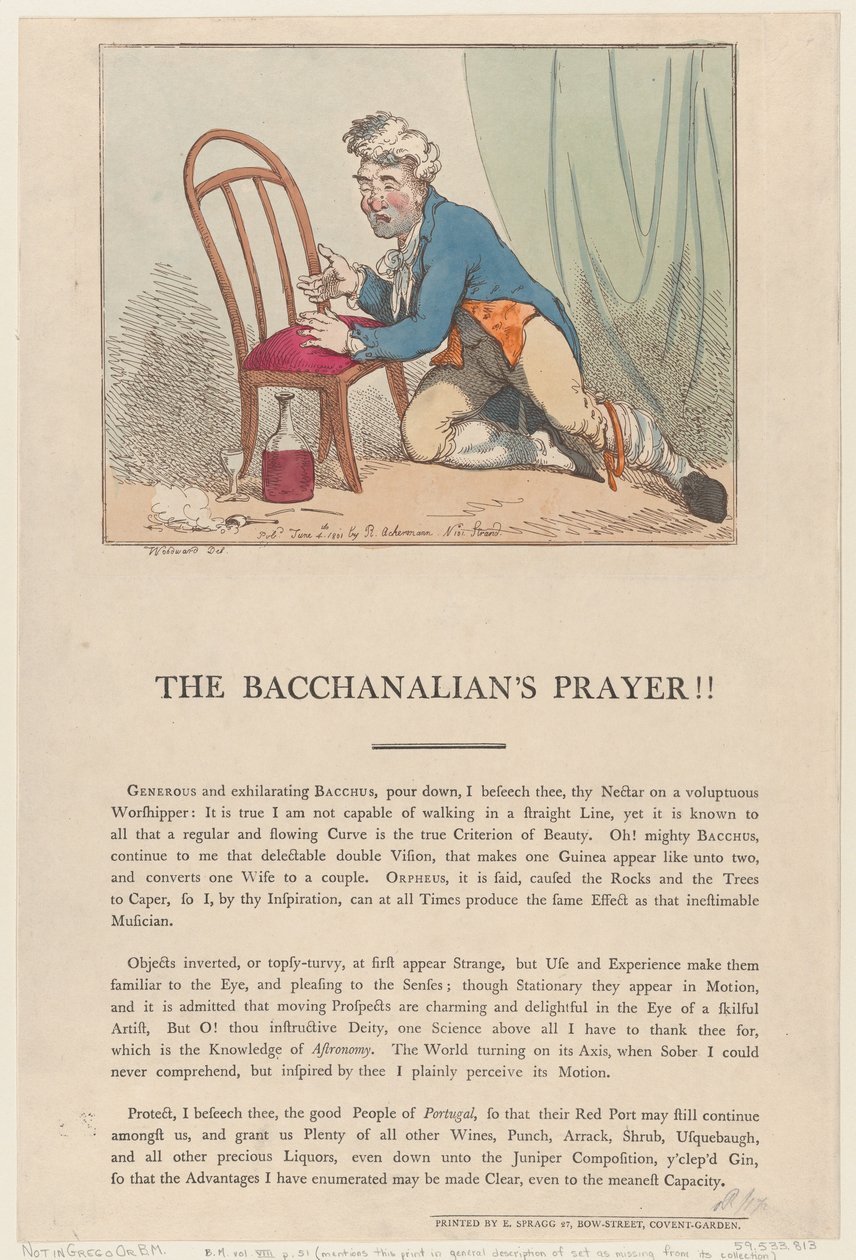 ¡La oración del bacanal!, 4 de junio de 1801 de Thomas Rowlandson