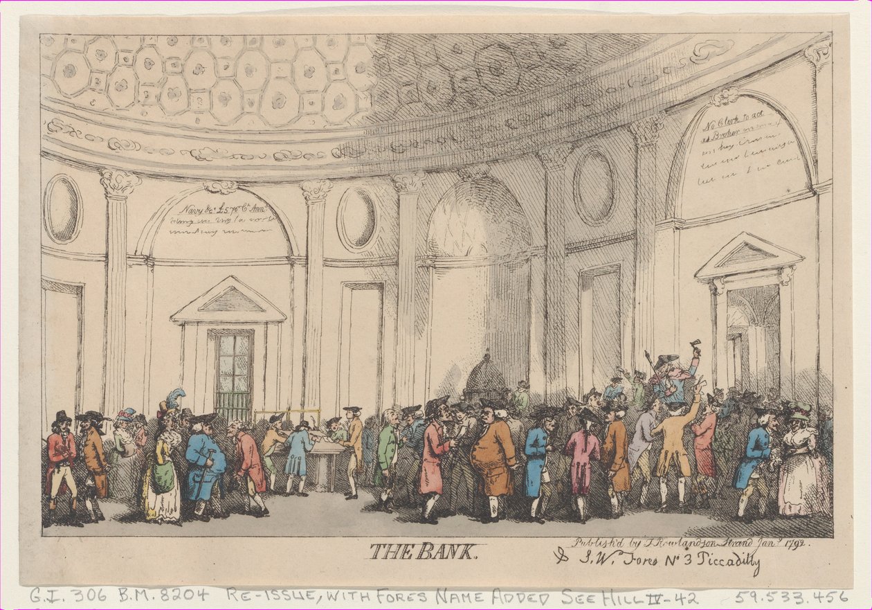El banco, enero 1792 de Thomas Rowlandson