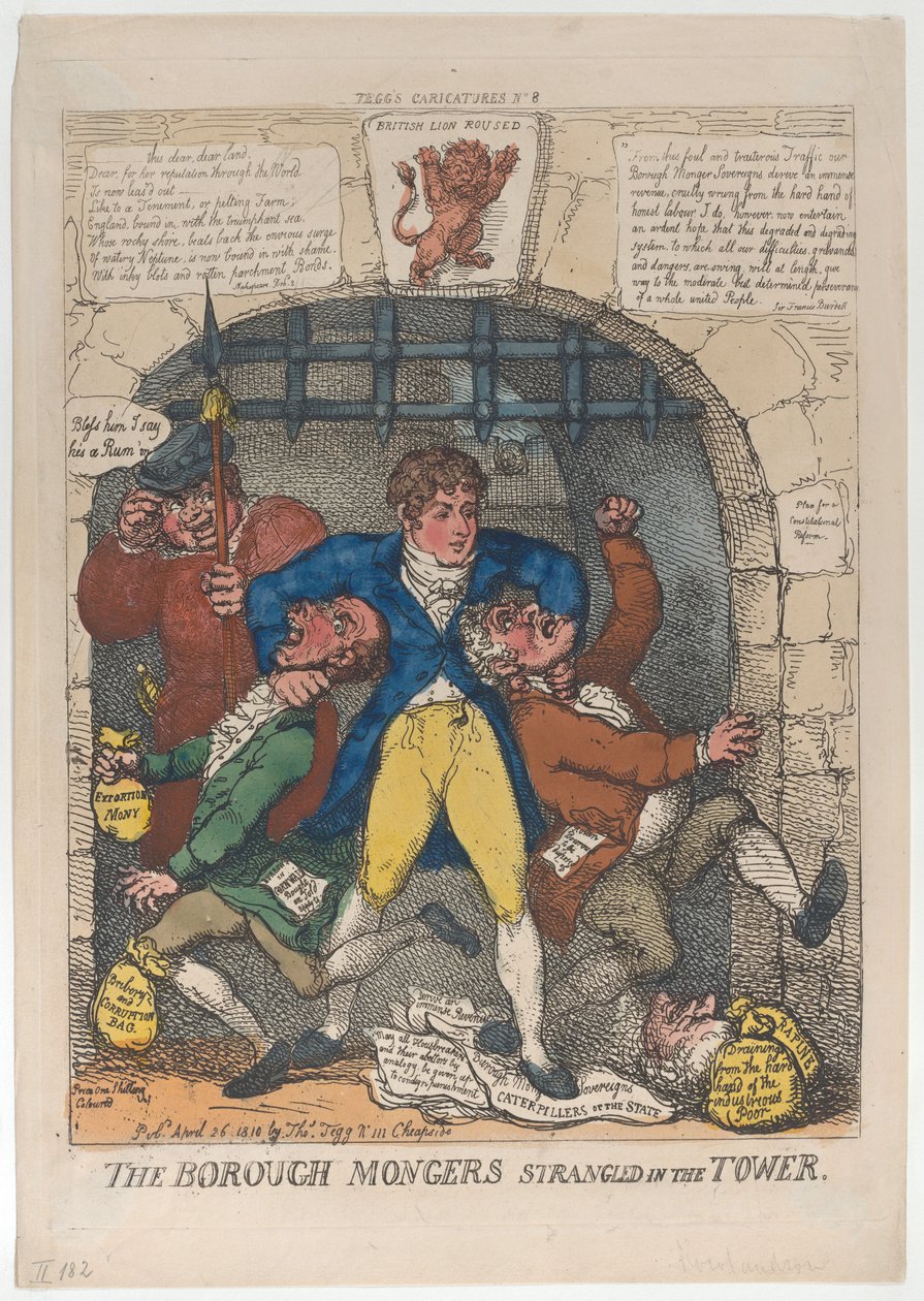 Los traficantes del barrio estrangulados en la Torre, 26 de abril de 1810 de Thomas Rowlandson