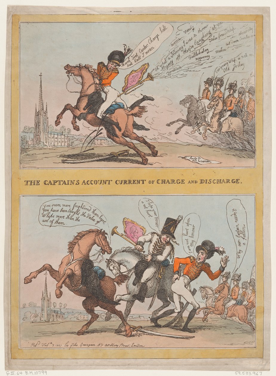 Cuenta corriente del capitán de cargo y descarga, 3 de febrero de 1807 de Thomas Rowlandson