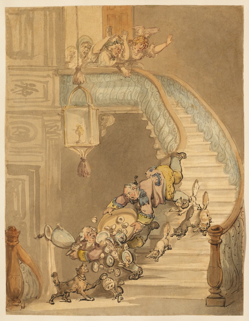 La gato-strófe, o la destrucción de la vieja porcelana de mi abuela de Thomas Rowlandson