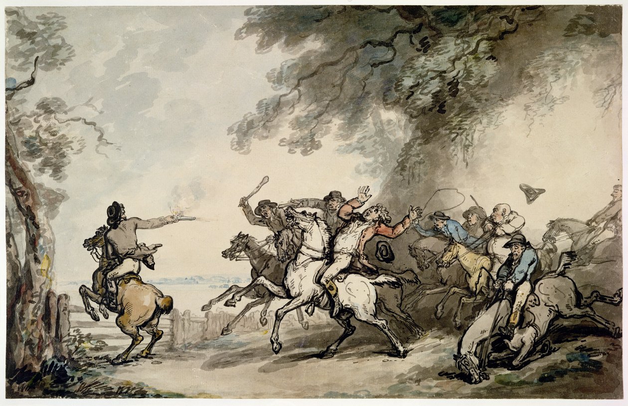 La caza del bandolero, c.1790 de Thomas Rowlandson