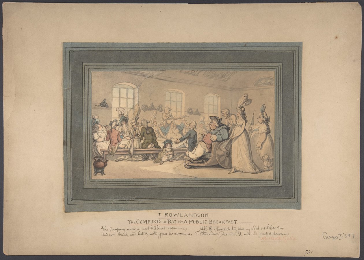 Las delicias de Bath: un desayuno público de Thomas Rowlandson
