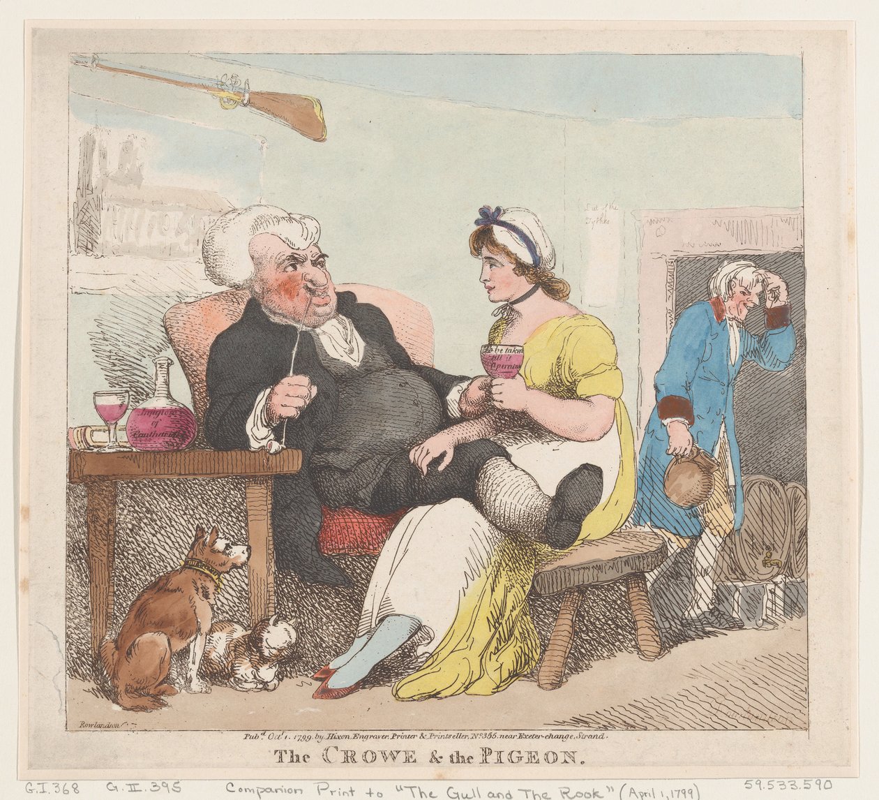 El Cuervo y la Paloma, 1 de octubre de 1799 de Thomas Rowlandson